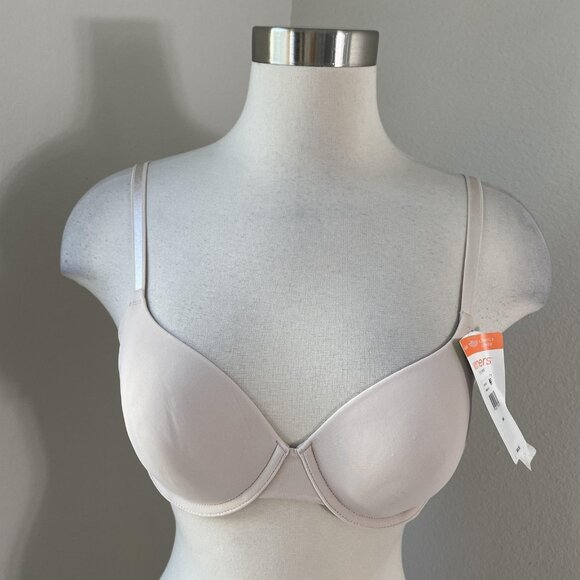 Warners Bra Womens 34B Beige Nude Underwire T-Shirt Lightly Lined Smooth RA3061A - Picture 1 of 7